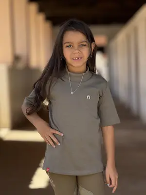 Blusa Infantil Ametista Gola Alta Marfim Luminoso Mangalarga Marchador