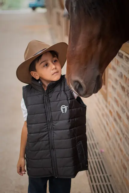 Colete Infantil Básico Preto Mangalarga Marchador