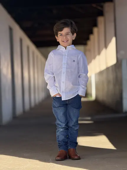 Camisa Infantil Linho Slub Mangalarga Marchador