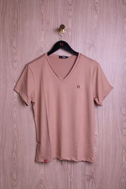 Blusa Feminina Modal Gola V Mocha Mousse Mangalarga Marchador