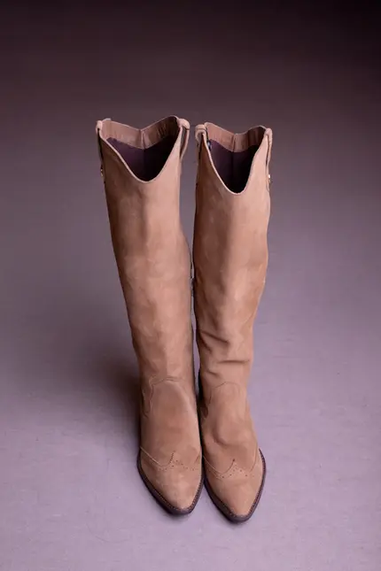 Bota Feminina Cano Longo New Taupe Caramelo Mangalarga Marchador