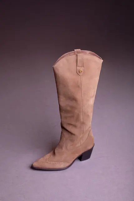 Bota Feminina Cano Longo New Taupe Caramelo Mangalarga Marchador