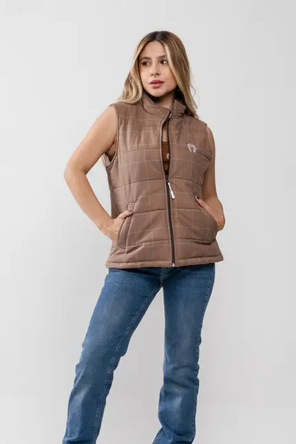 Colete Fem Xadrez Taos Flat Lg Branca