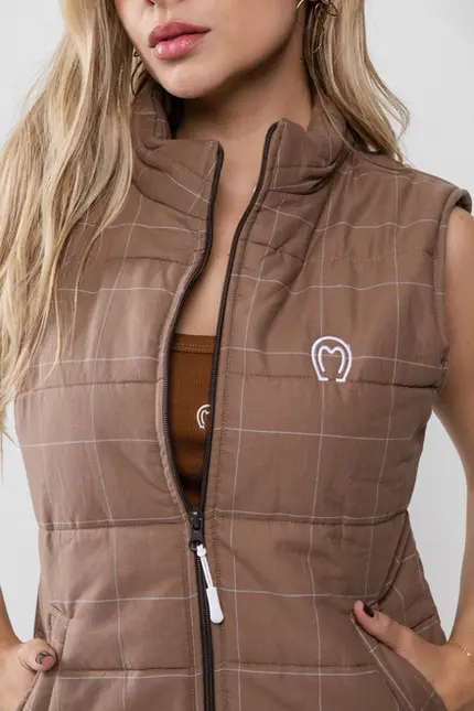 Colete Fem Xadrez Taos Flat Lg Branca