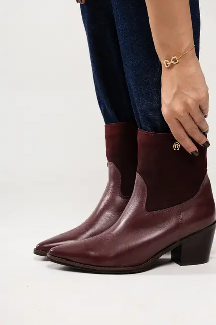 Bota Fem Cano C Salto M Confort Merlot