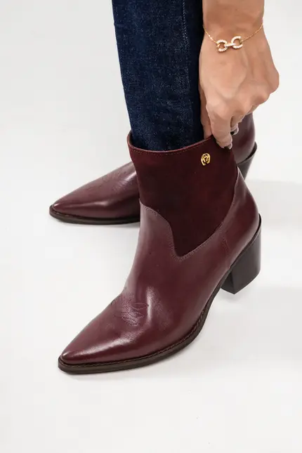 Bota Fem Cano C Salto M Confort Merlot