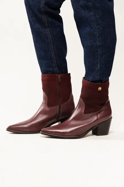 Bota Fem Cano C Salto M Confort Merlot