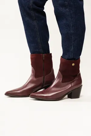 Bota Fem Cano C Salto M Confort Merlot