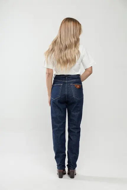 Calça Fem Jeans Escuro Reta