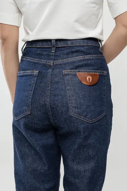 Calça Fem Jeans Escuro Reta